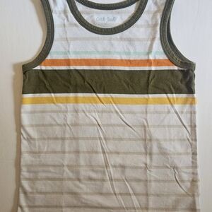Cat & Jack Kids Striped Tank Top - Olive and Yellow